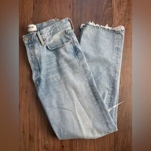 Agolde Denim Straight Leg Jeans in Light Blue